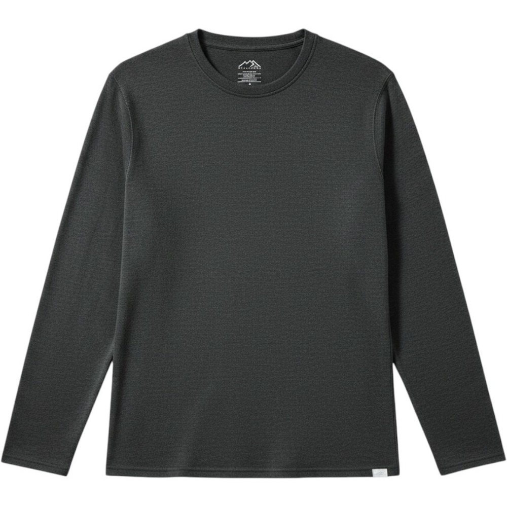 Merino.tech Base Layer L Charcoal Gray 100% Merino Wool 320 Midweight Gorpcore
